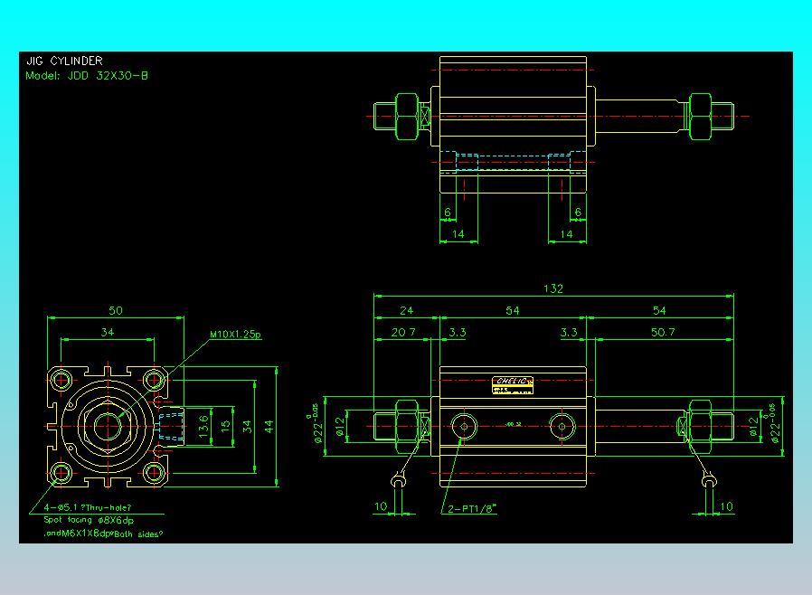 治具气缸2D-JDD32x30-B