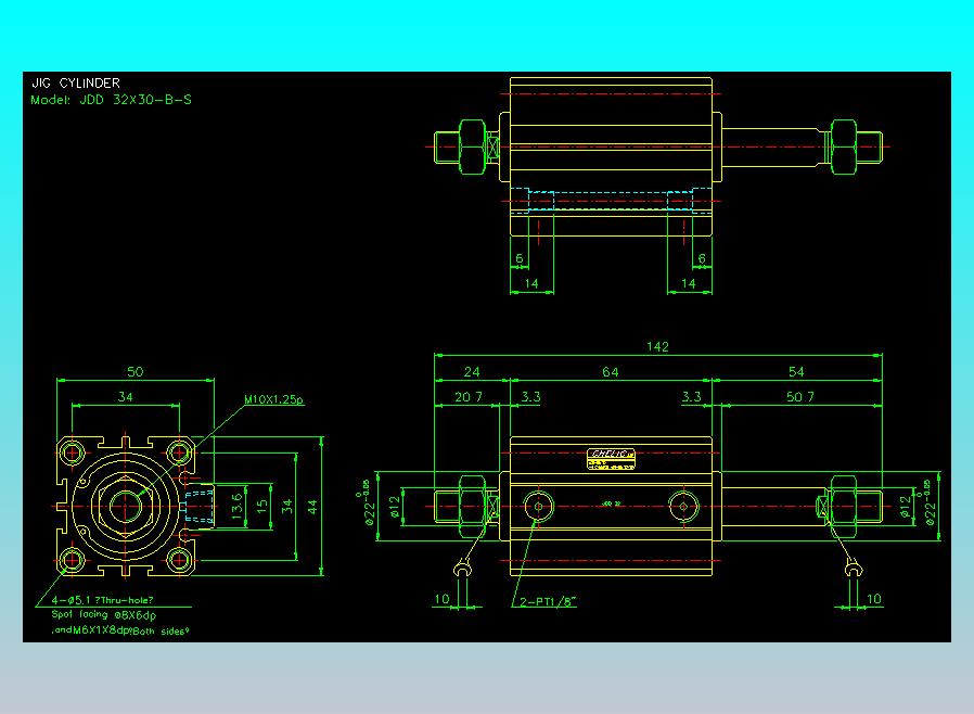 治具气缸2D-JDD32x30-B-S