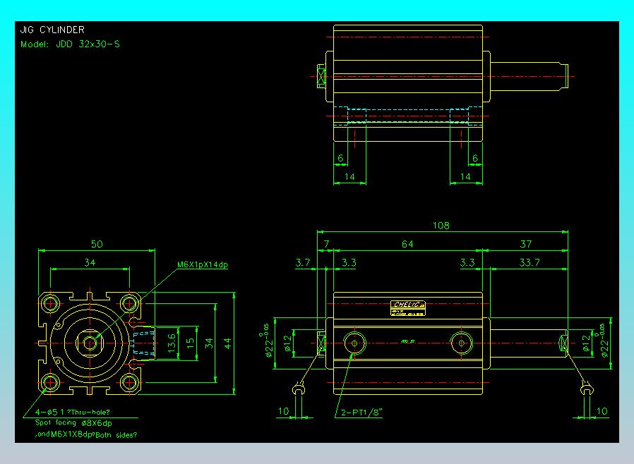 治具气缸2D-JDD32x30-S