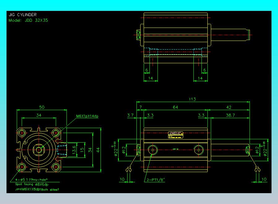 治具气缸2D-JDD32x35