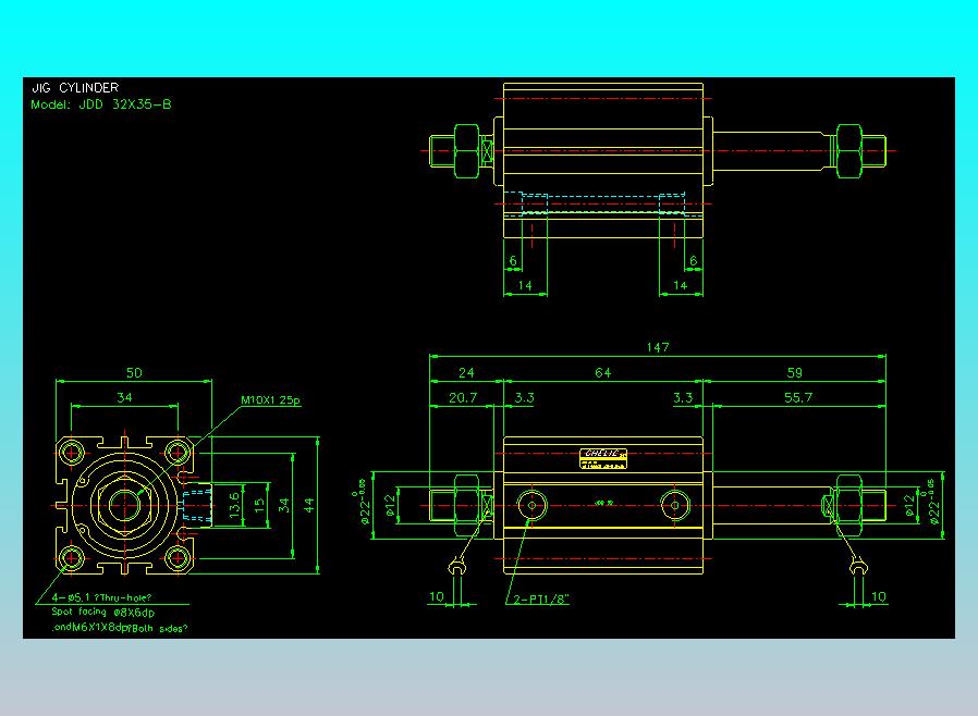 治具气缸2D-JDD32x35-B