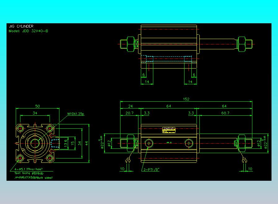 治具气缸2D-JDD32x40-B