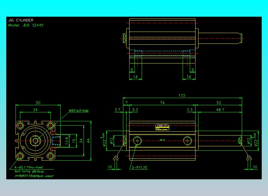 治具气缸2D-JDD32x45