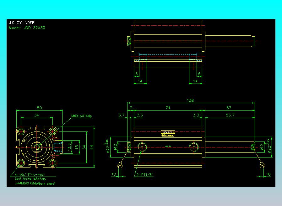 治具气缸2D-JDD32x50