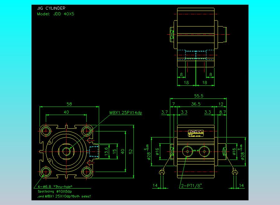 治具气缸2D-JDD40x5