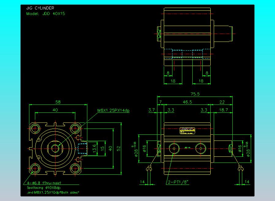 治具气缸2D-JDD40x15
