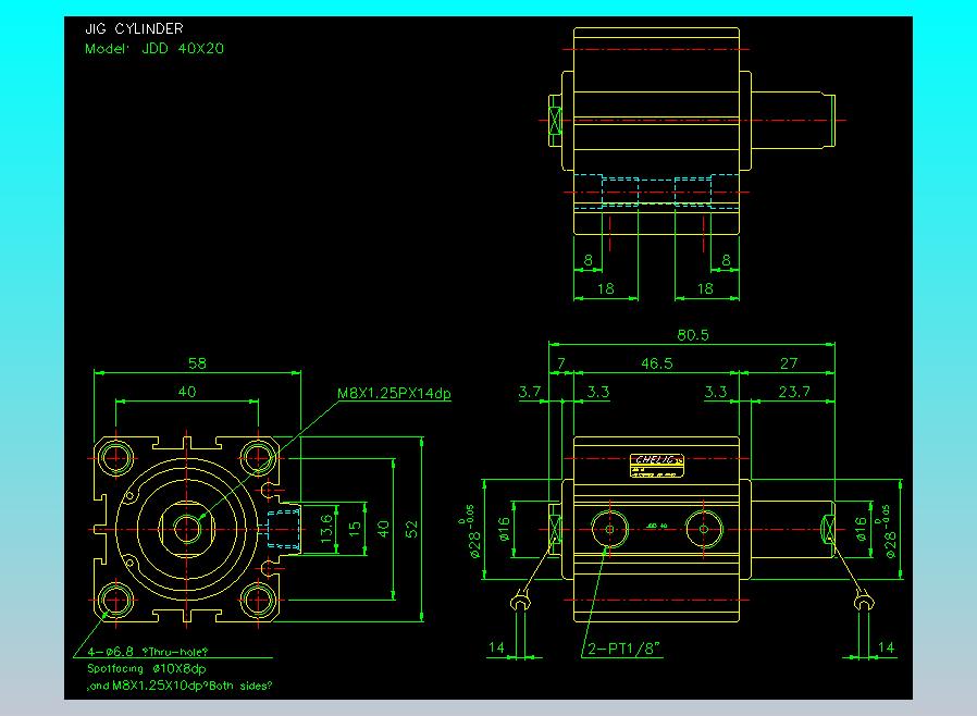 治具气缸2D-JDD40x20
