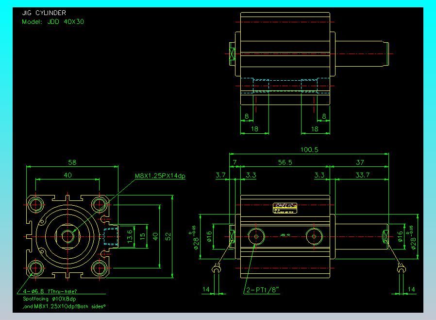 治具气缸2D-JDD40x30