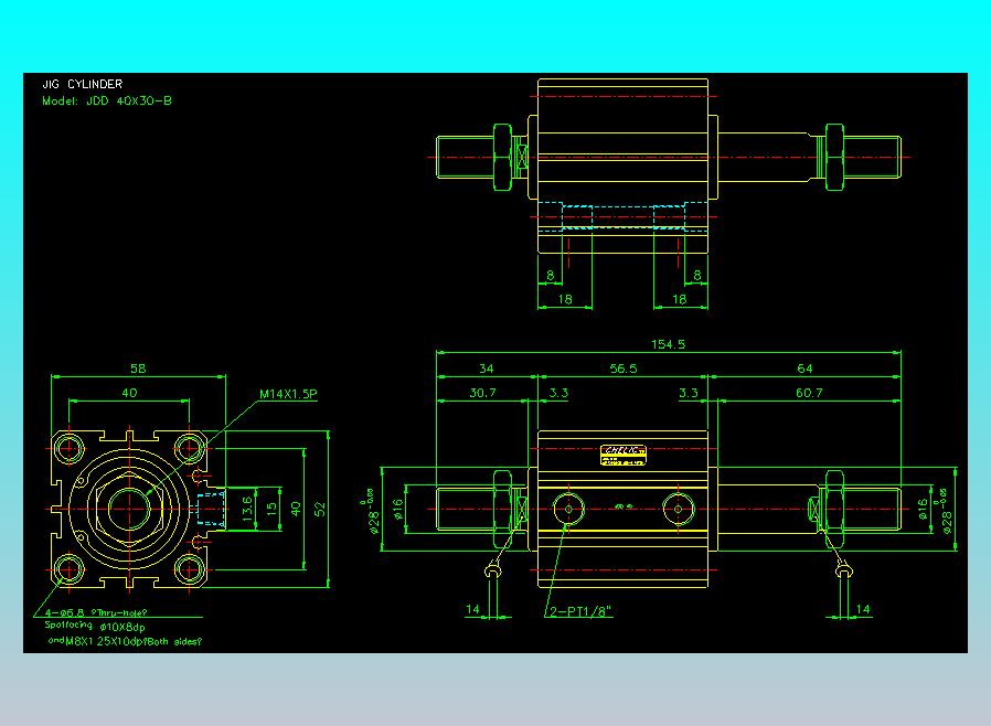 治具气缸2D-JDD40x30-B