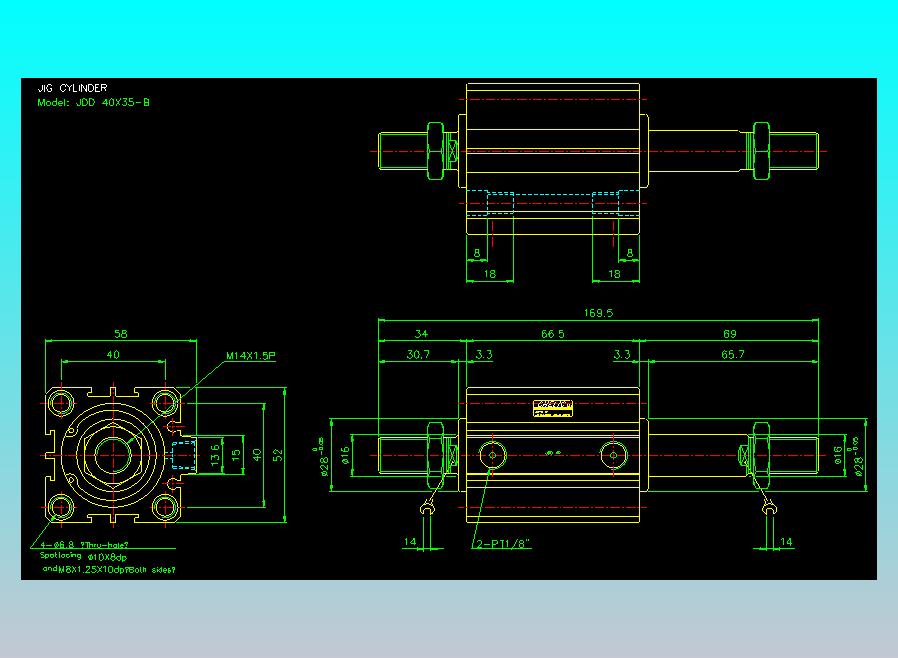 治具气缸2D-JDD40x35-B