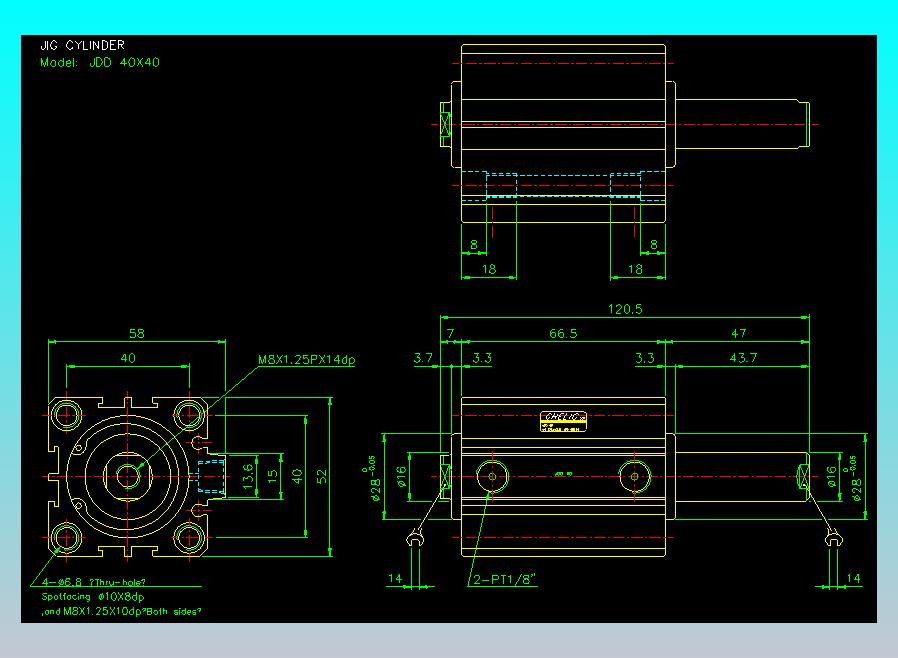 治具气缸2D-JDD40x40