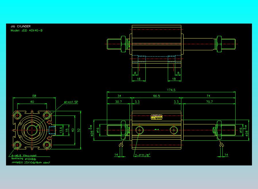 治具气缸2D-JDD40x40-B