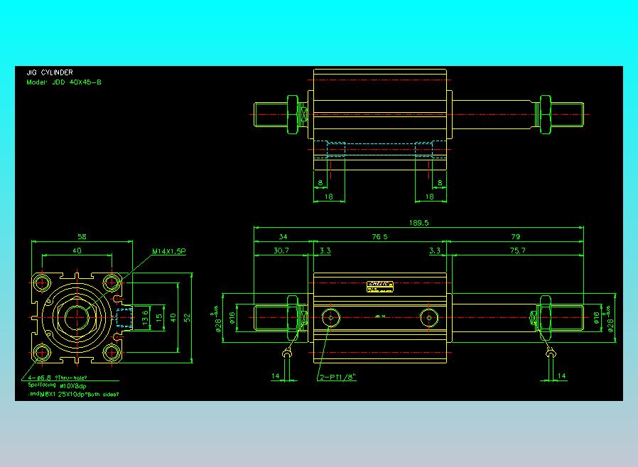 治具气缸2D-JDD40x45-B