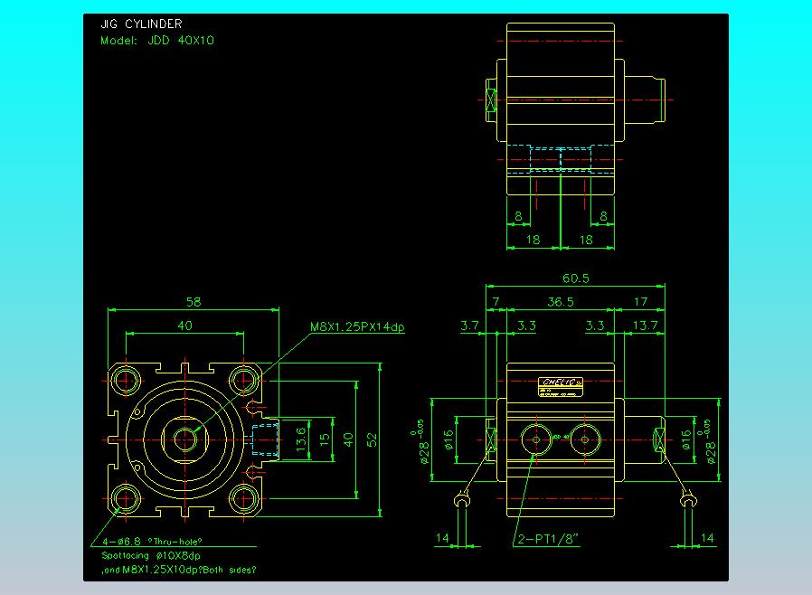 治具气缸2D-JDD40x10