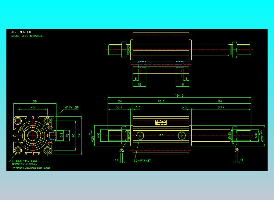 治具气缸2D-JDD40x50-B