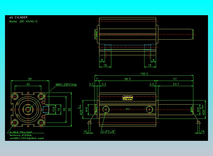 治具气缸2D-JDD40x50-S