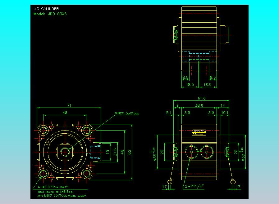 治具气缸2D-JDD50x5
