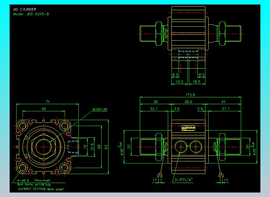 治具气缸2D-JDD50x5-B