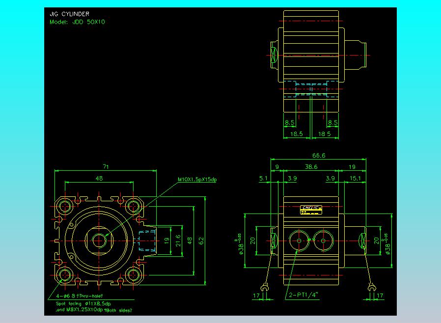 治具气缸2D-JDD50x10
