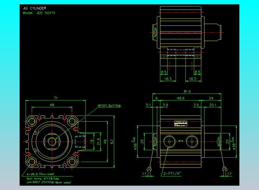 治具气缸2D-JDD50x15