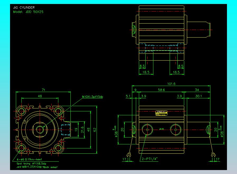 治具气缸2D-JDD50x25