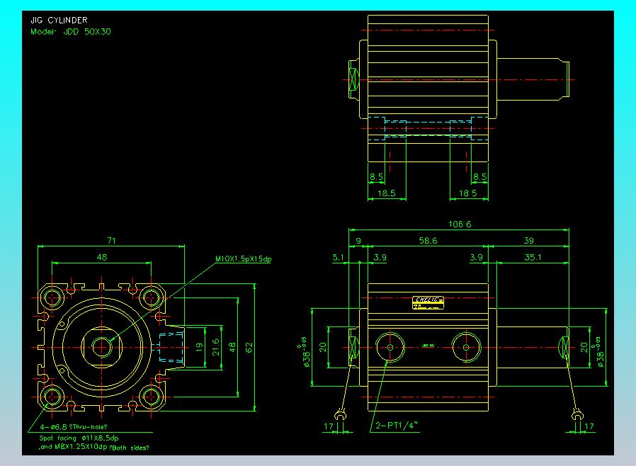 治具气缸2D-JDD50x30