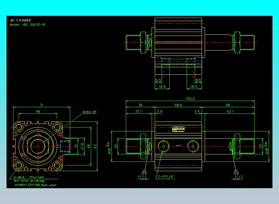治具气缸2D-JDD50x30-B