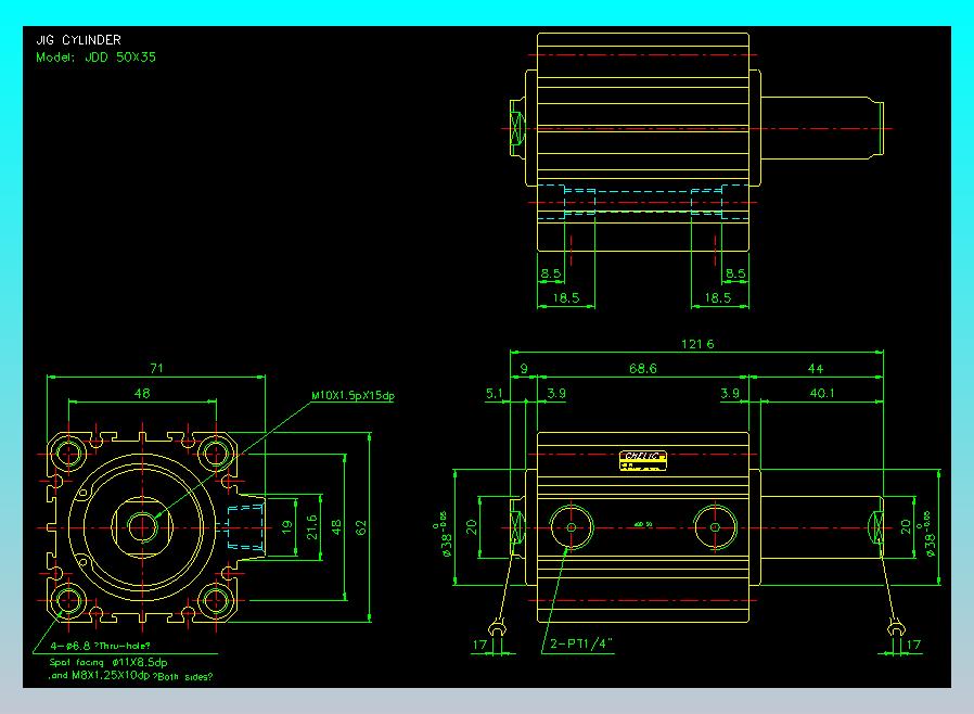 治具气缸2D-JDD50x35
