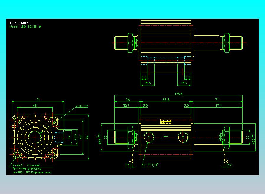 治具气缸2D-JDD50x35-B