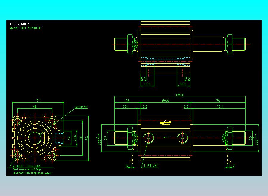 治具气缸2D-JDD50x40-B