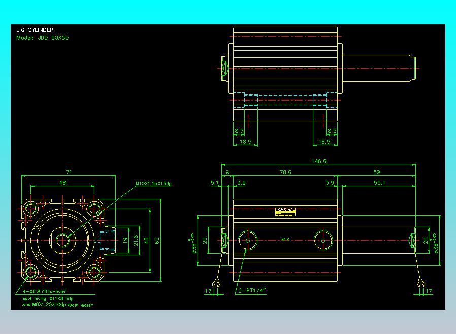治具气缸2D-JDD50x50