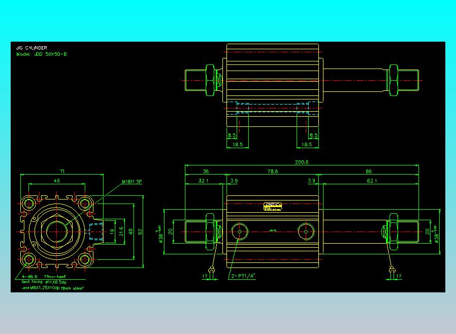 治具气缸2D-JDD50x50-B