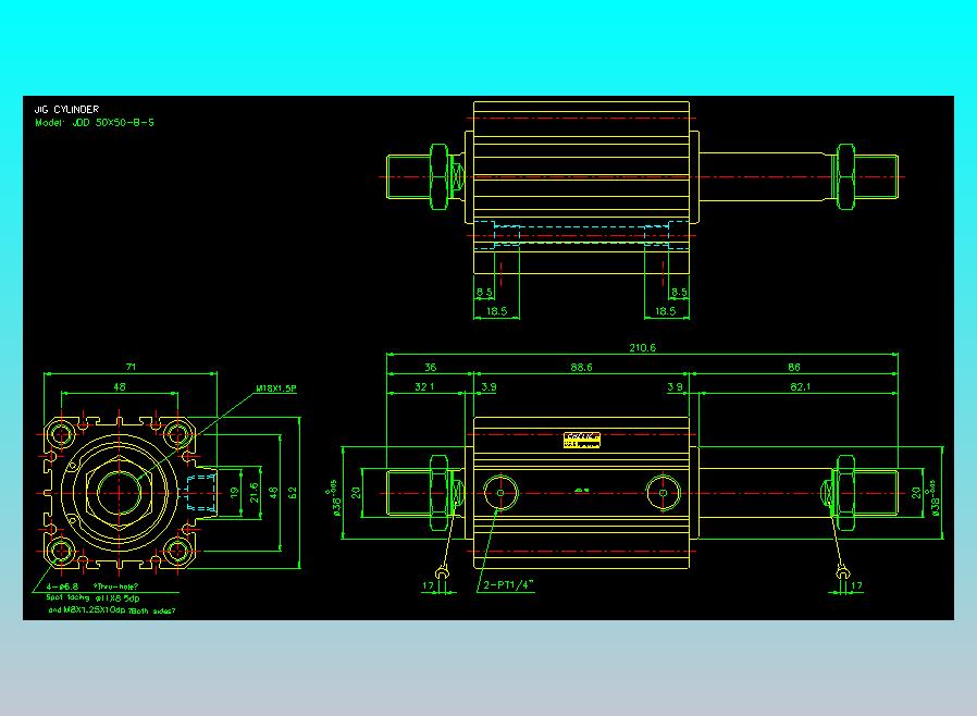 治具气缸2D-JDD50x50-B-S
