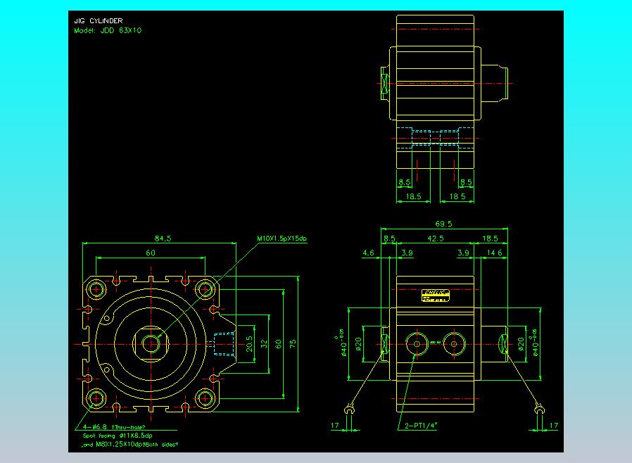 治具气缸2D-JDD63x10