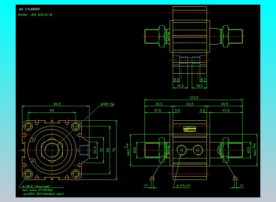 治具气缸2D-JDD63x10-B