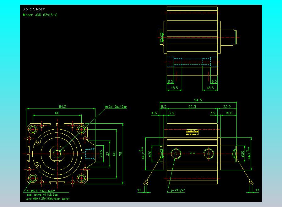 治具气缸2D-JDD63x15-S