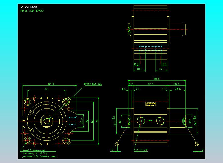治具气缸2D-JDD63x20