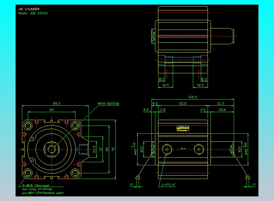 治具气缸2D-JDD63x25