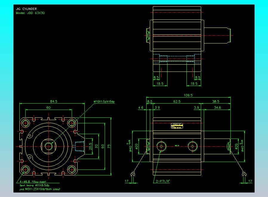 治具气缸2D-JDD63x30