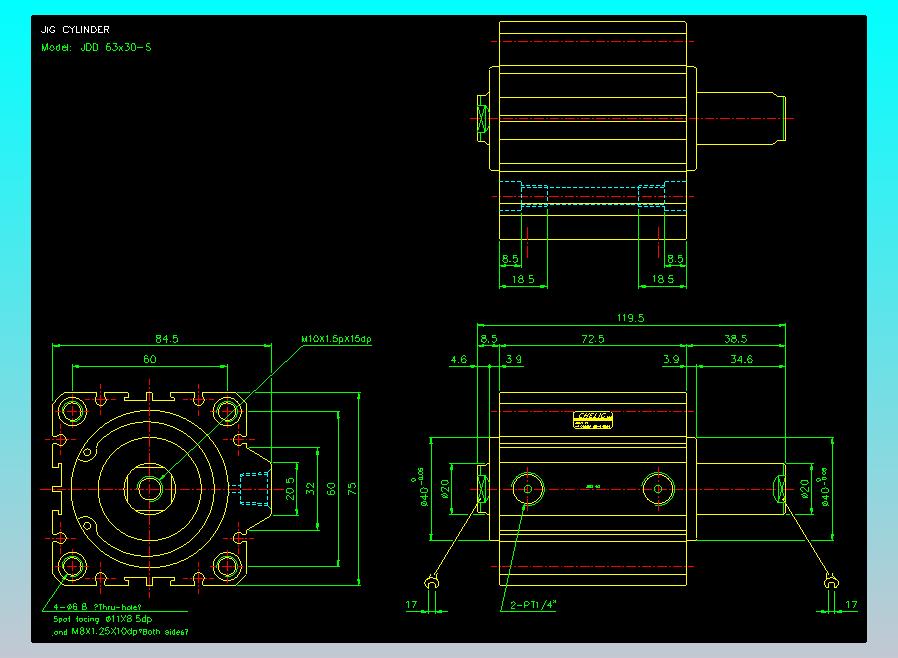 治具气缸2D-JDD63x30-S