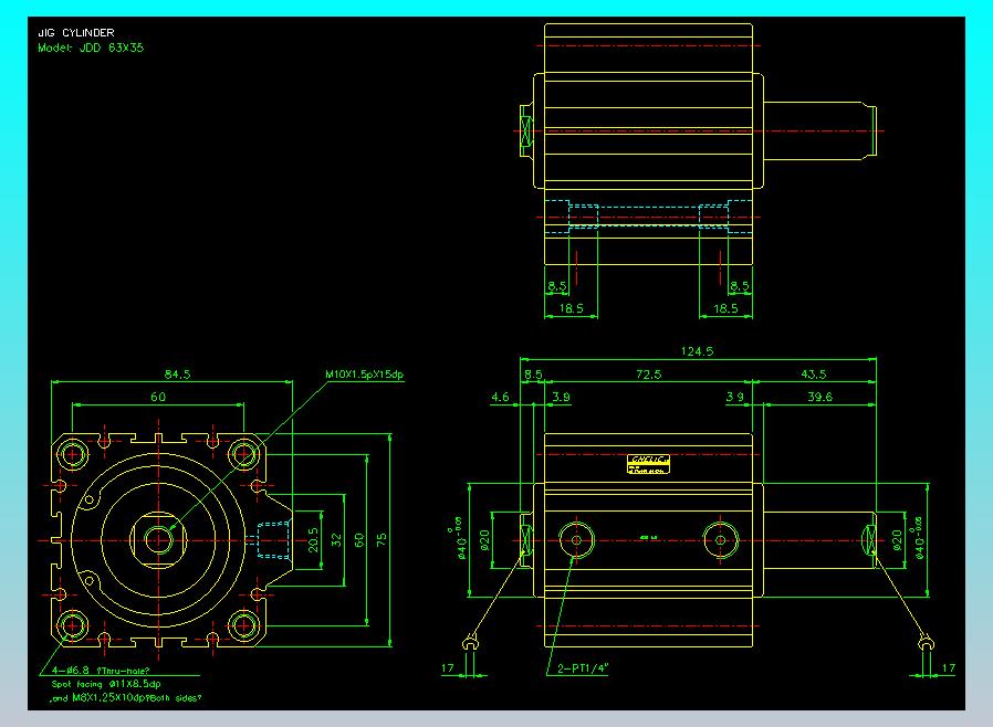 治具气缸2D-JDD63x35