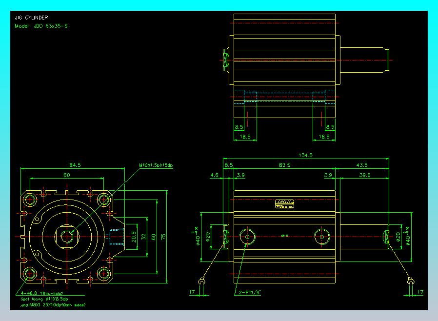 治具气缸2D-JDD63x35-S