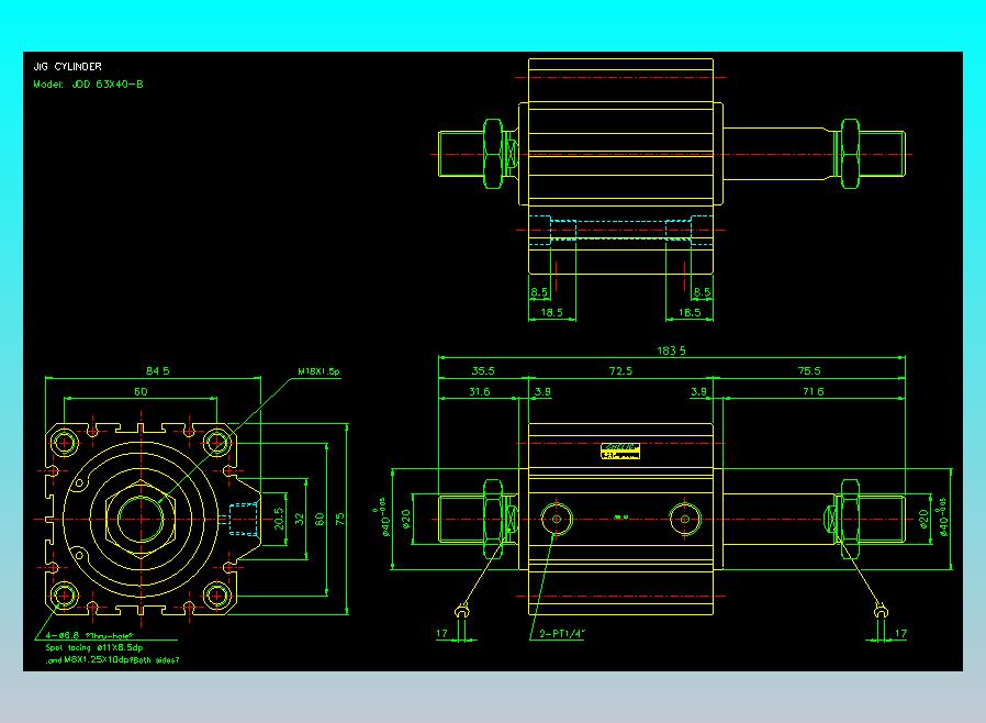 治具气缸2D-JDD63x40-B