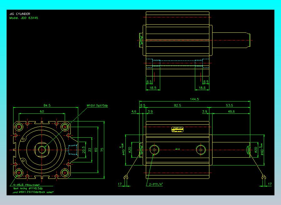 治具气缸2D-JDD63x45