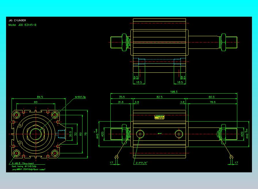 治具气缸2D-JDD63x45-B