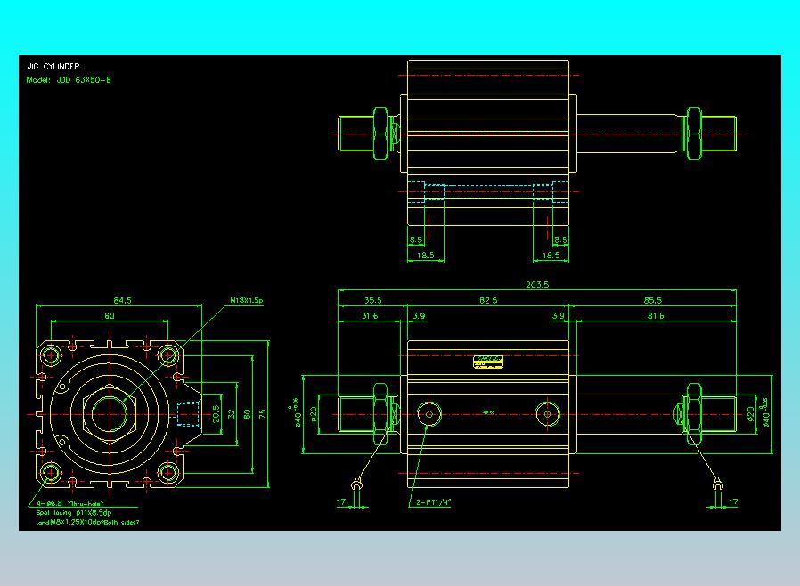 治具气缸2D-JDD63x50-B