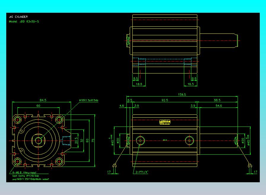 治具气缸2D-JDD63x50-S