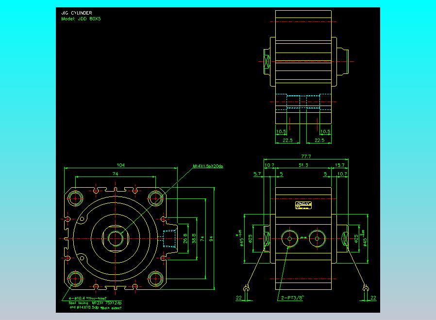 治具气缸2D-JDD80x5