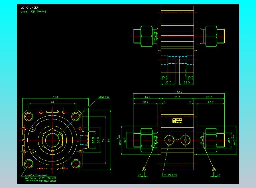 治具气缸2D-JDD80x5-B