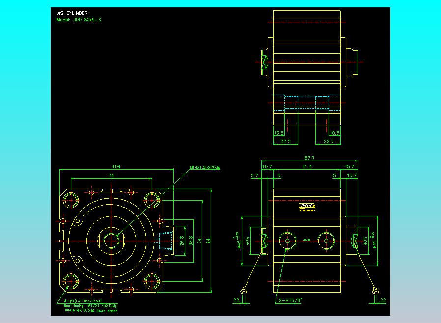 治具气缸2D-JDD80x5-S